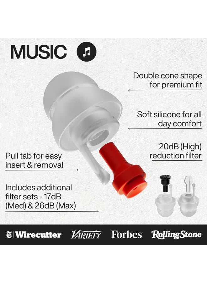 EarPeace Concert Ear Plugs - Reusable High Fidelity Earplugs - Hearing Protection for Music Festivals, DJs, Musicians, Motorcycles, Raves, Work & Airplane Noise Reduction - Standard, Black Case - Image 2