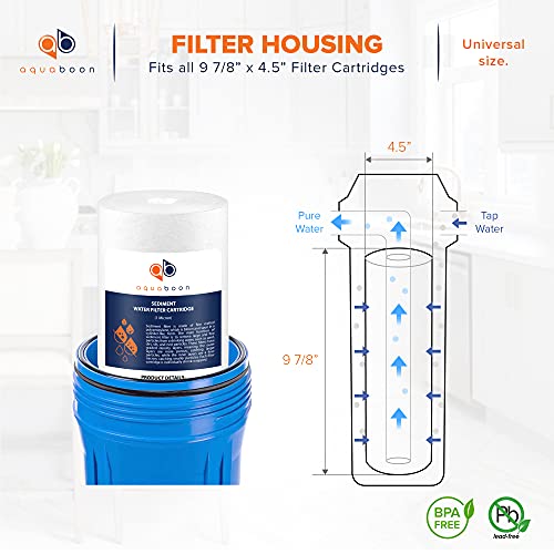 Aquaboon Whole House 1 Micron Water Filter 10 x 4.5 Against Sediment Water Filter Cartridge Replacement Compatible with DGD-5005, AP810, 4-Pack - Image 2