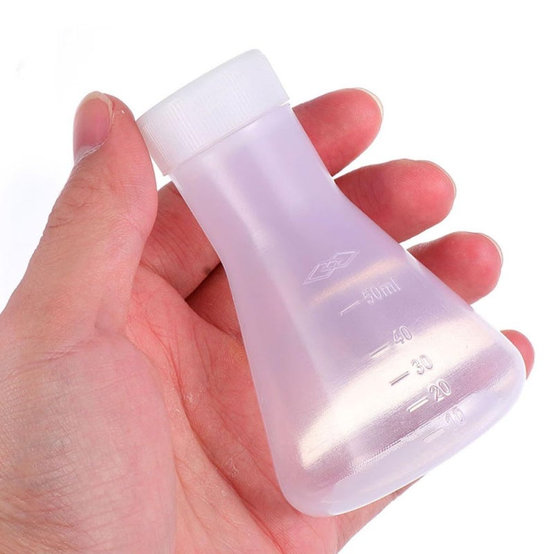 6 Pack 50ml Plastic Erlenmeyer Flasks With Screw Caps For Laboratory Experiments - Image 5