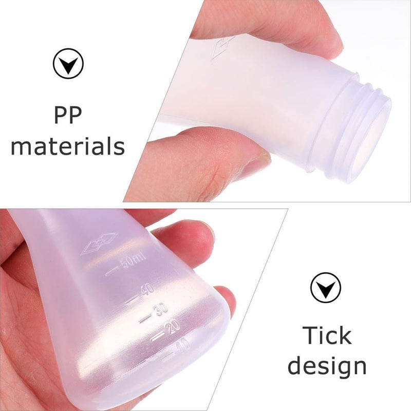 6 Pack 50ml Plastic Erlenmeyer Flasks With Screw Caps For Laboratory Experiments - Image 4