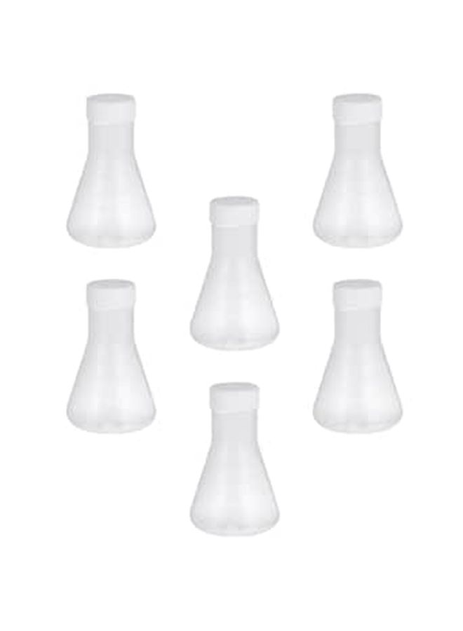 6 Pack 50ml Plastic Erlenmeyer Flasks With Screw Caps For Laboratory Experiments - Image 1