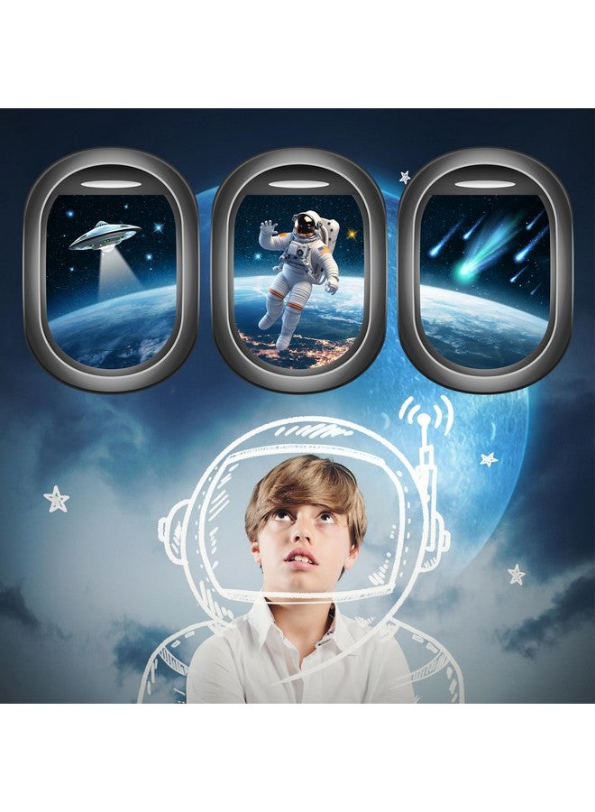 Robmoda Glow in The Dark 3D Space Wall Decals, Set of 3 Galaxy Window Stickers for Wall, Space Themed Room Decor for Kids Boys (Blue) - Image 5