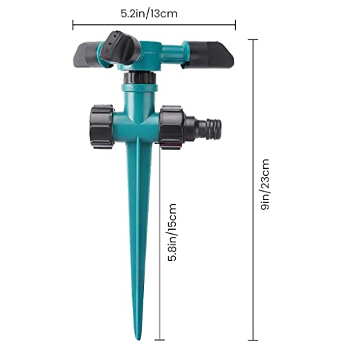 Optifit® 3Pcs Garden Sprinkler - 360° Rotating Irrigation Sprinkler -Water Sprinkler for Garden - Three-Outlet Lawn Sprinkler Adjustable Jetting Angle 3000 Sq Ft Coverage - Gardening Watering Systems - Image 2