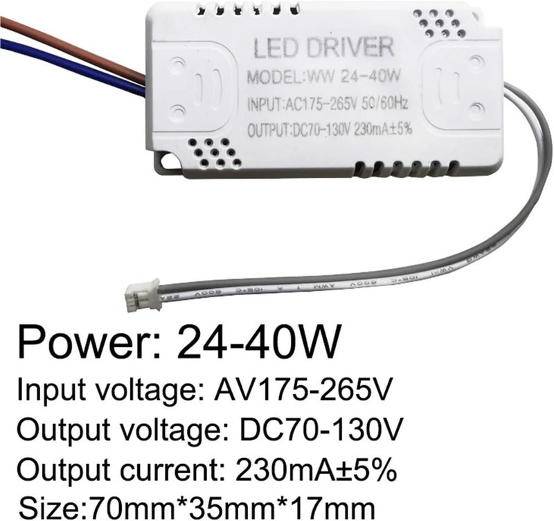 محرك LED ذو تيار ثابت 230 مللي أمبير 8-24 واط 24-40 واط 40-60 واط 60-80 واط 80-120 واط 100-150 واط، 1 قطعة (8-24 واط) - Image 3
