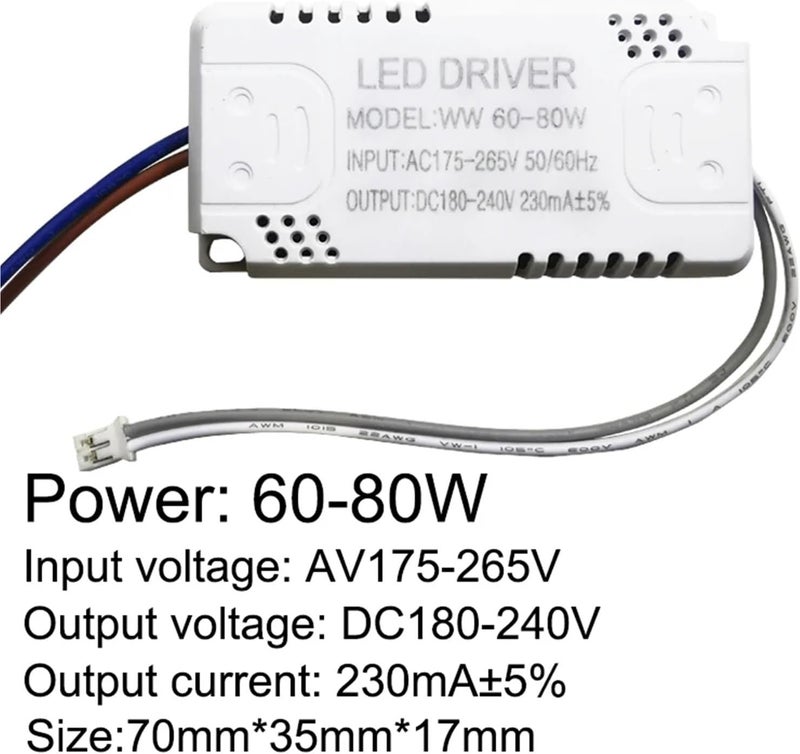 محرك LED ذو تيار ثابت 230 مللي أمبير 8-24 واط 24-40 واط 40-60 واط 60-80 واط 80-120 واط 100-150 واط، 1 قطعة (8-24 واط) - Image 5