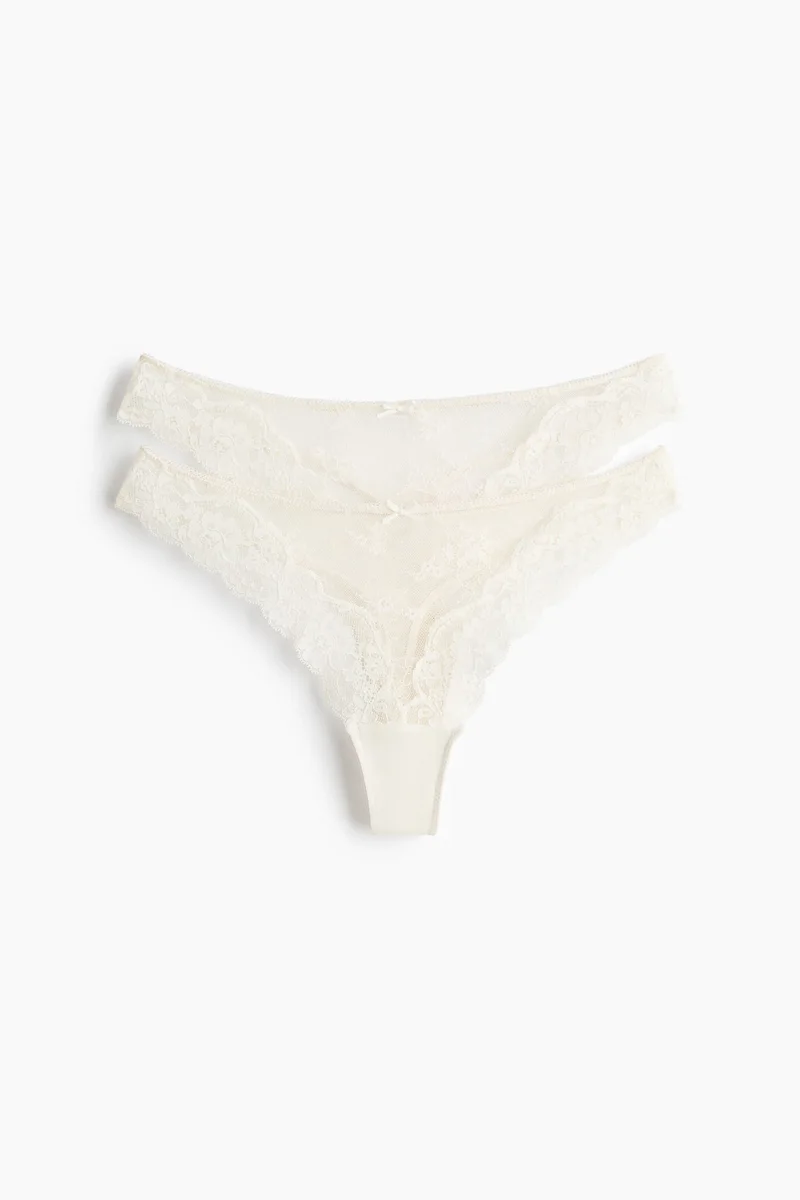H&M 2-pack lace thong briefs