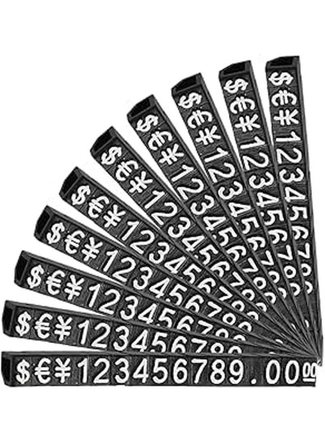 10Pcs Black Jewelry Price Tags With White Numbers Adjustable Display Stands For Retail Store - Image 1