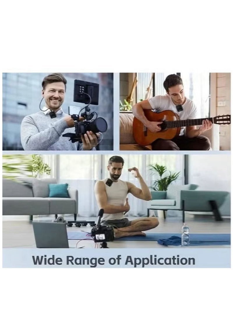 Tx F11-2 Wireless Tie Microphone Dual Mic System – Plug & Play Mini Wireless Lavalier Mic with Noise Reduction for Android & iOS – Ideal for Live Streaming, Interviews, Vlogging, and Video Recording – Two Microphones Included - Image 3