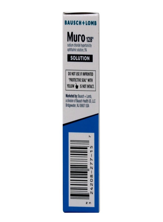 Bausch + Lomb Muro 128 5% Sodium Chloride Hypertonicity Ophthalmic Solution, from Bausch + Lomb, 0.5 Fl Oz for Temporay Relief of Corneal Edema (1 Box Only - Image 3