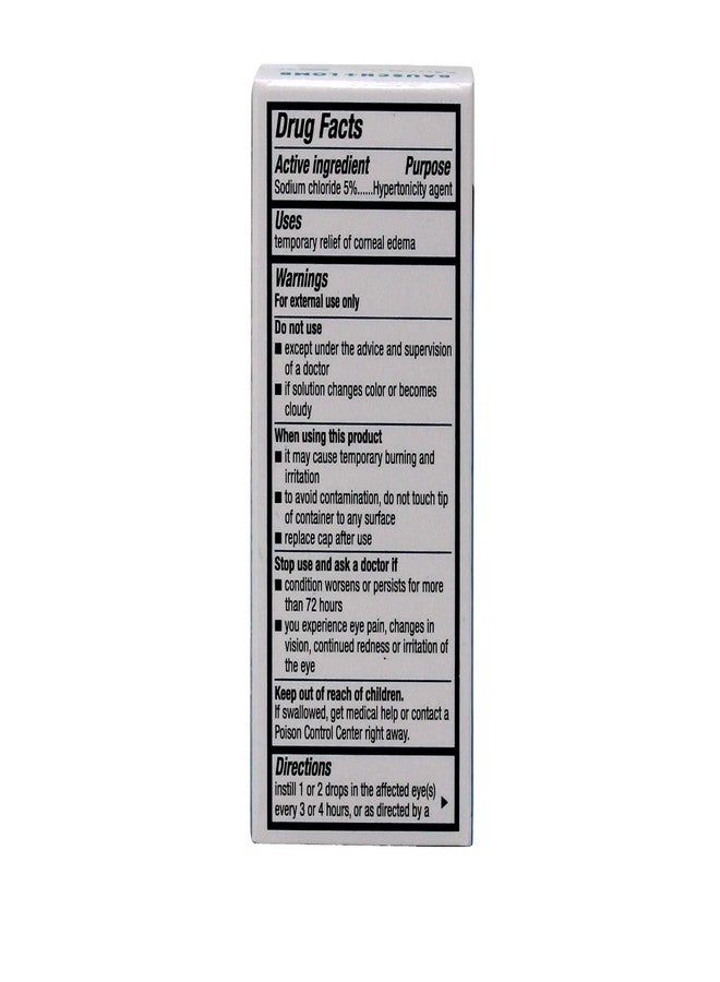 Bausch + Lomb Muro 128 5% Sodium Chloride Hypertonicity Ophthalmic Solution, from Bausch + Lomb, 0.5 Fl Oz for Temporay Relief of Corneal Edema (1 Box Only - Image 2