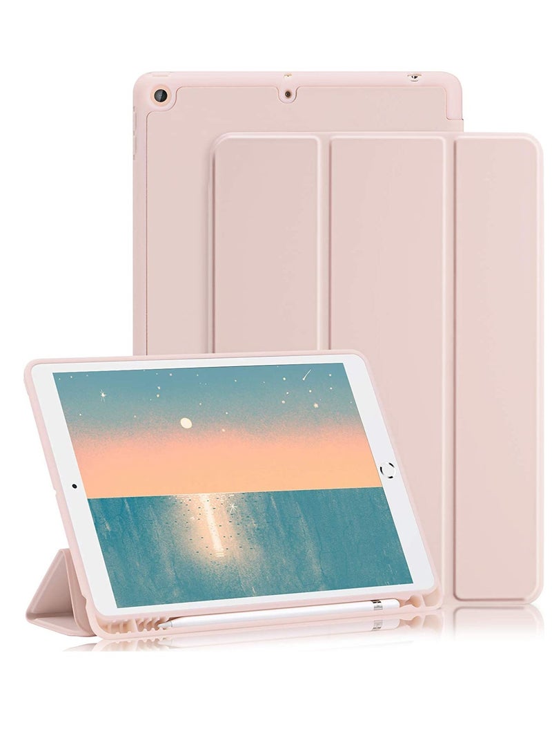 ELTRAZONE iPad 9th/8th/7th Generation case (2021/2020/2019) iPad 10.2-Inch Case with Pencil Holder [Sleep/Wake] Slim Soft TPU Back Smart Magnetic Stand Protective Cover Cases - Image 1