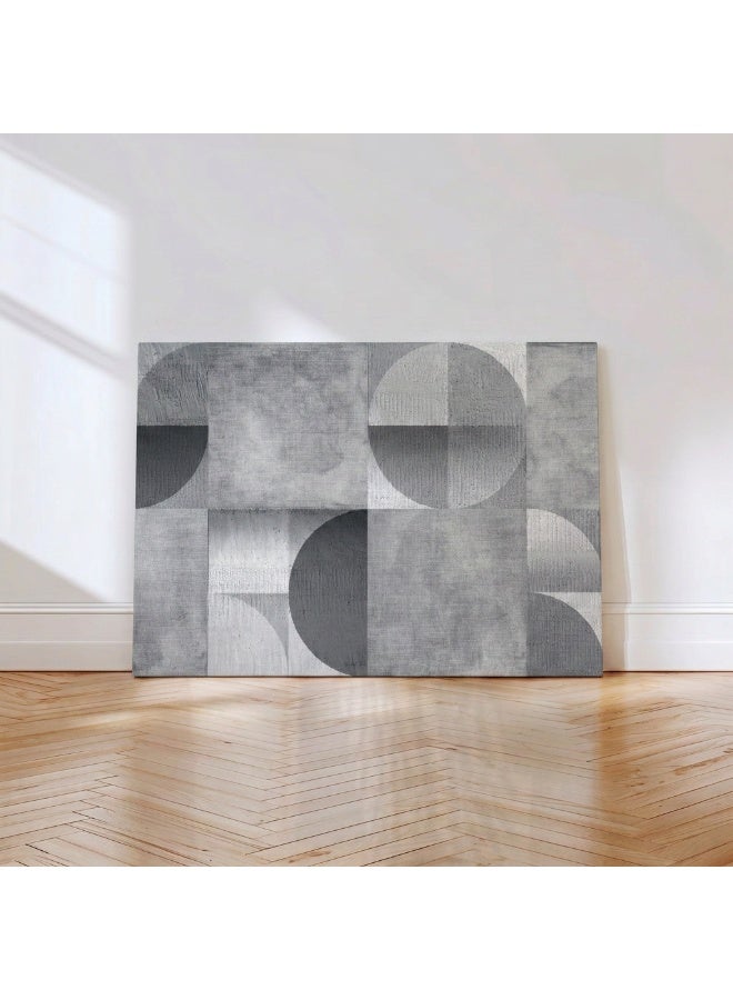 لوحاتي لوحة ديكور فني بتصميم هندسي رمادي محايد - Image 3