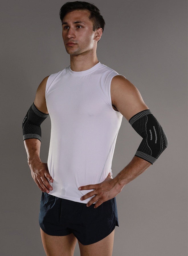 جيفت وسادات كوع رياضية محبوكة، مضادة للانزلاق، مناسبة للرياضات الخارجية، ودمبل، وكرة الريشة، وواقي ذراع قابل للتهوية، ودعم تقويمي للكوع، ودعم ضغط (زوج واحد) مقاس كبير - Image 5