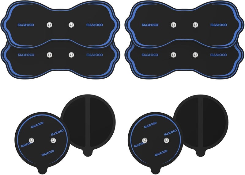 MASTOGO Wireless TENS Unit Electrode Pads Combo Set â€“ 8-Pack Multi-Size Electrodes, Reusable & Latex-Free Replacement Pads for Wireless TENS Units, 3.5mm Snap Connectors (for Multi-Site Pain Relief) - Image 1