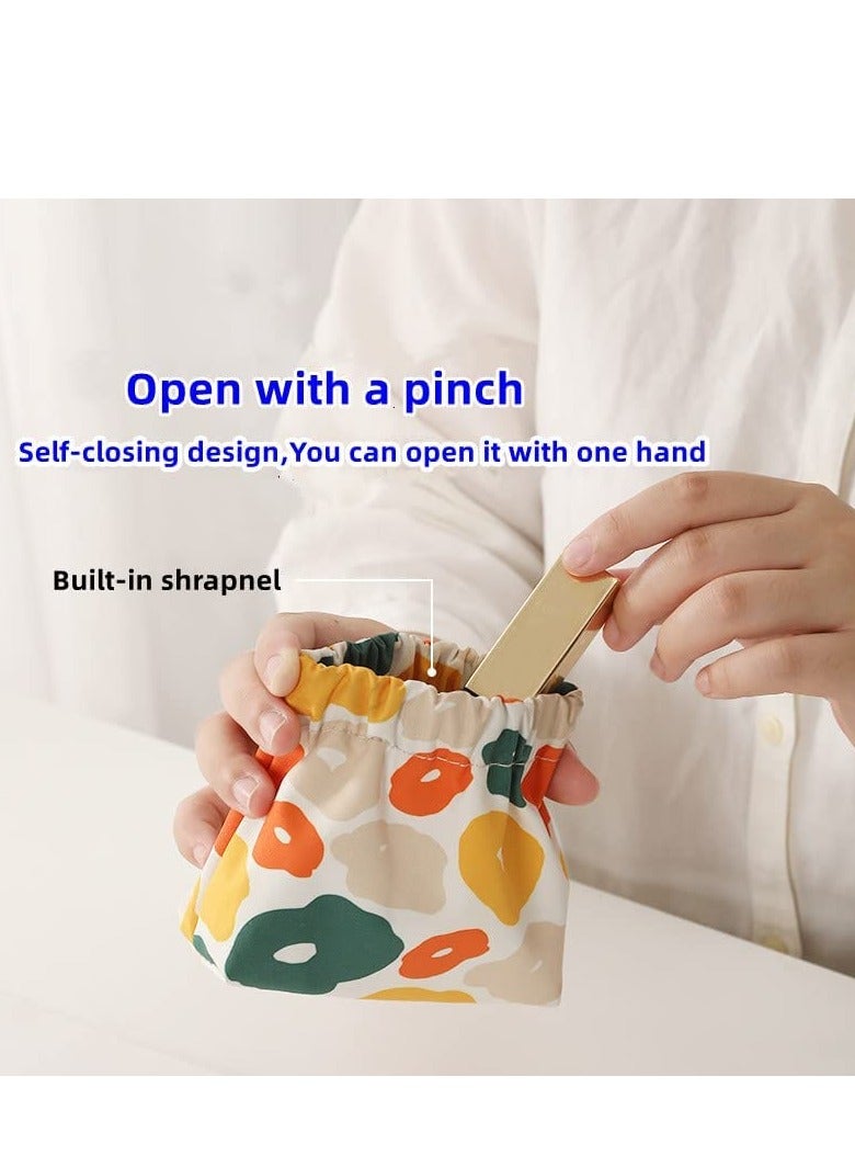 Excefore Pocket Cosmetic Bags Makeup Bags for Travel Small Toiletry Bags Coin Purse Waterproof Portable  No Zipper Storage for Headphones Card Key 4PCS - Image 4