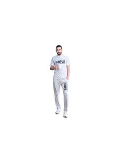 Men's set consisting of two pieces, a T-shirt and gray pants