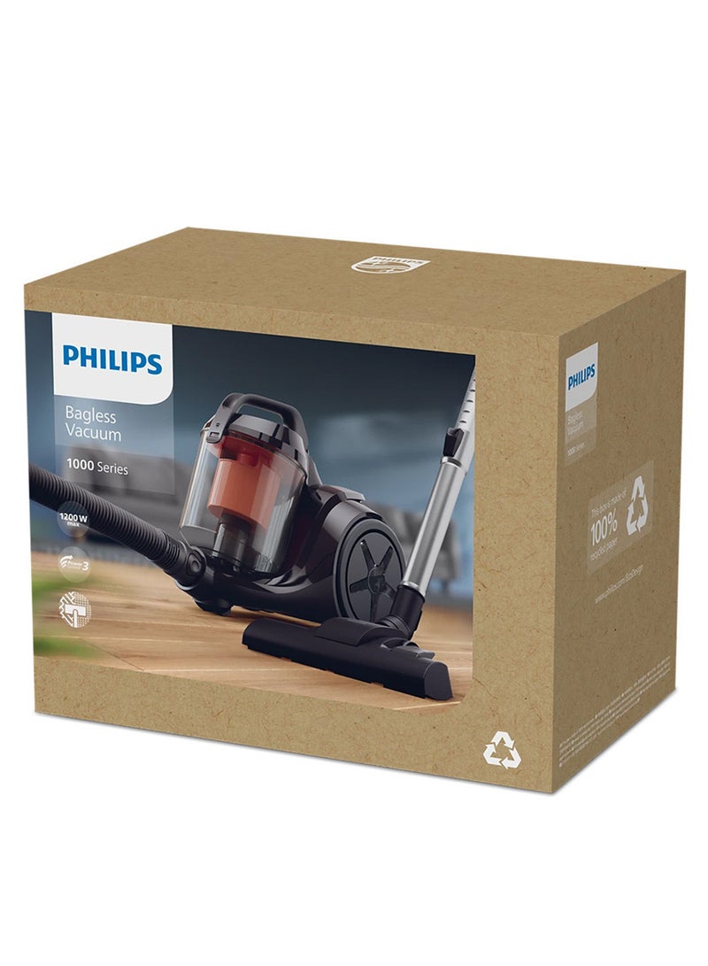 Philips 1000 Series Bagless Vacuum Cleaner 1.3 L 1200 W XB1042/10 Deep Black & Coral - Image 4