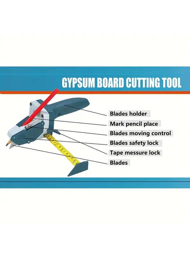 Professional Drywall Cutting Kit Blue Precision Sliding Blade 197 Inch Measuring Tape - Image 4