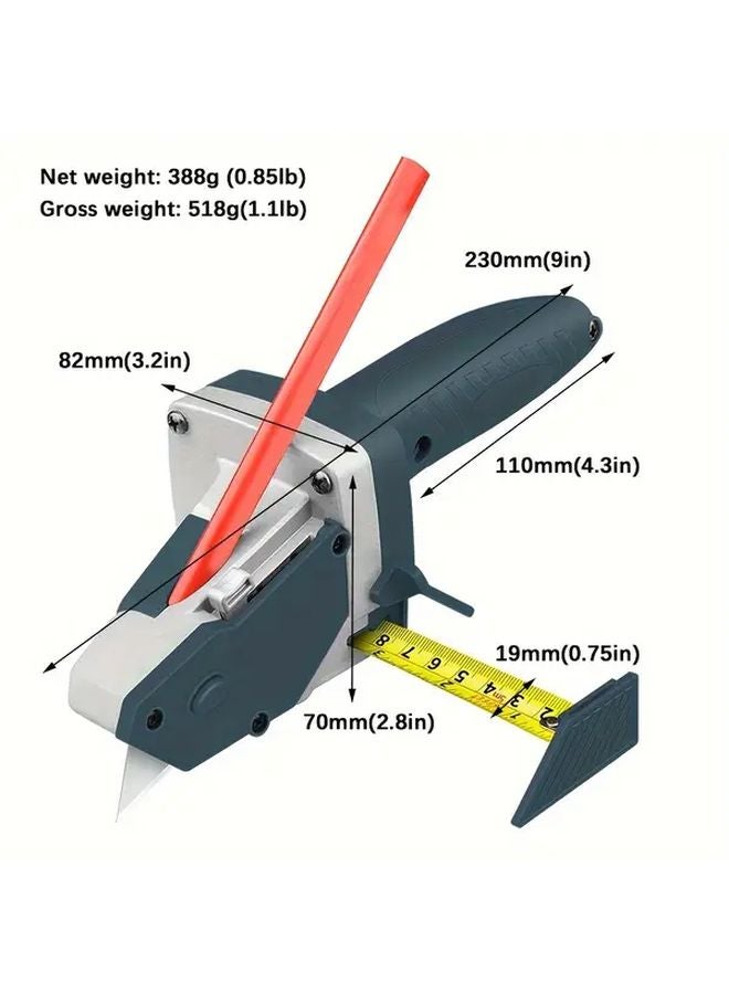 Professional Drywall Cutting Kit Blue Precision Sliding Blade 197 Inch Measuring Tape - Image 3