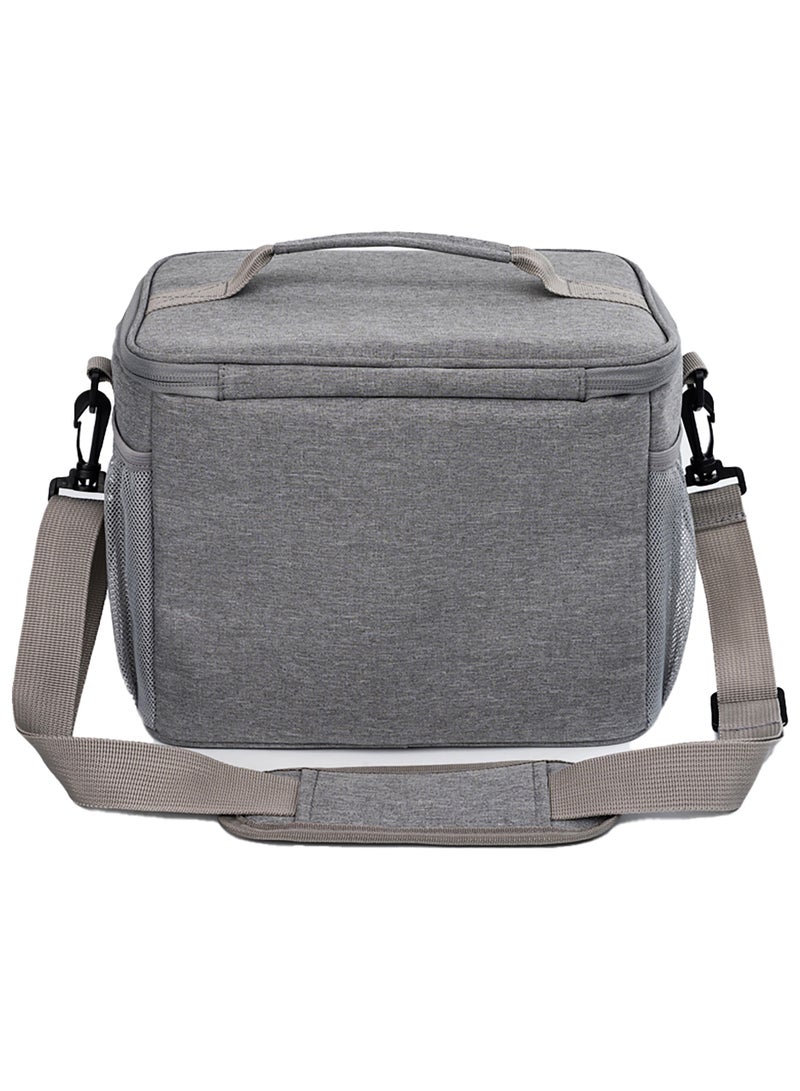 بيج ديزاين حقيبة معزولة بتصميم كلاب من Biggdesign حرارية، صندوق غداء مبرد، حقائب غداء معزولة مقاومة للماء والتسرب للرجال والنساء، حقائب تبريد للنزهات، صناديق غداء للكبار، سعة 10 لتر، لون رمادي. - Image 3