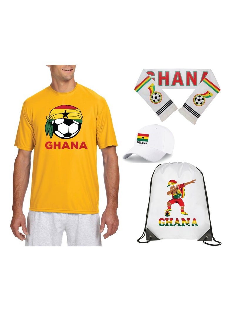 Ghana Sports Dry Fit T-Shirt - Soccer Team Printed T-Shirts - Team Jersey T Shirts for Men and Women - Combo Pack  - Image 1