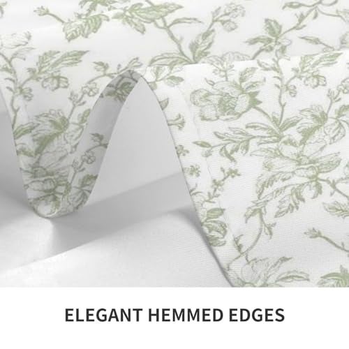 Sorktse Sage Green Floral Tablecloth Rectangle 60x120 Inch Light Green Chinoiserie Floral Table Cloth Polyester Fabric Vintage Spring Summer Flowers Farmhouse Table Cover for Home Party Picnic Outdoor Decor - Image 5