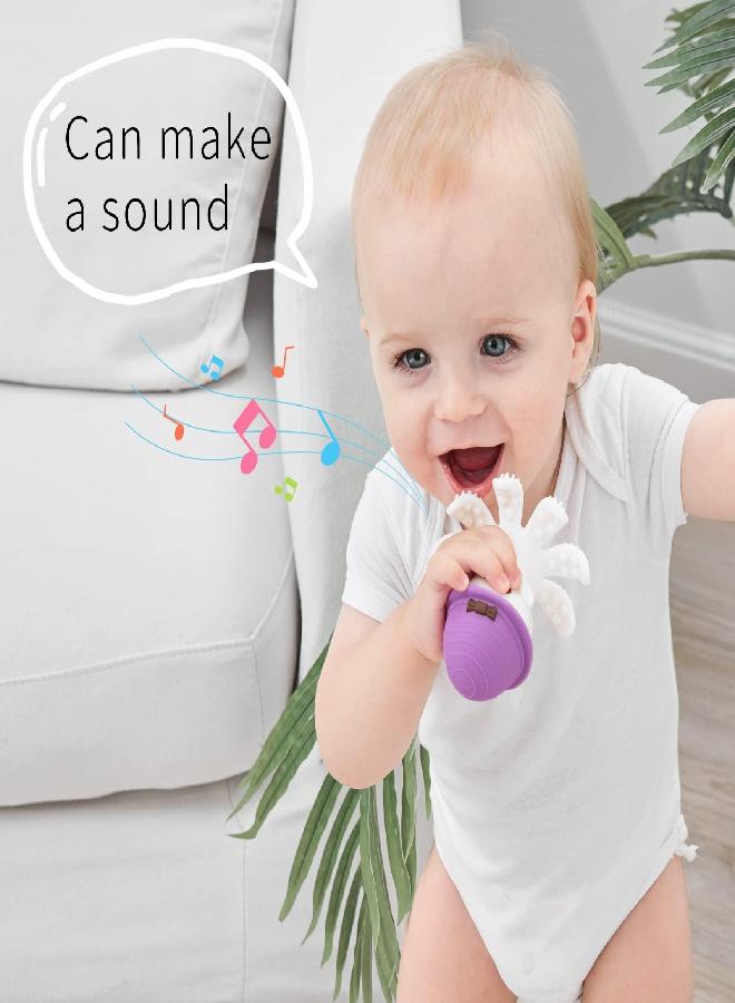 Mombella Baby Teething Toys for Babies 6-12 Months, Mombella Octopus Baby Teether 12-18 Months, Soft Silicone Infant Teething Toys 6-9 Month Old, Kids Chew Toy to Soothe Sore Gums, BPA Free Baby Gift, Purple - Image 4