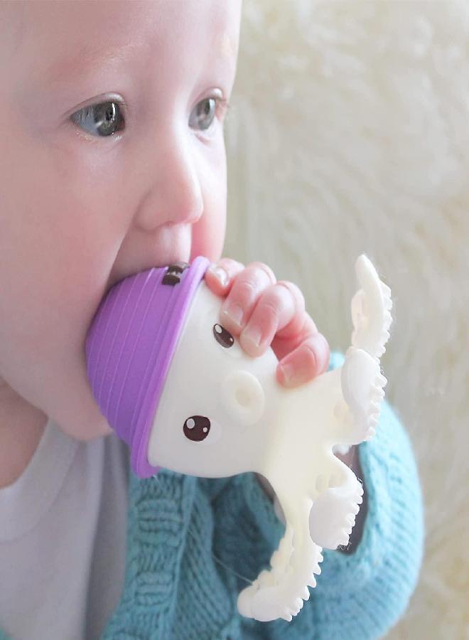 Mombella Baby Teething Toys for Babies 6-12 Months, Mombella Octopus Baby Teether 12-18 Months, Soft Silicone Infant Teething Toys 6-9 Month Old, Kids Chew Toy to Soothe Sore Gums, BPA Free Baby Gift, Purple - Image 3