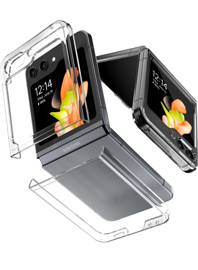 ELTRAZONE Case for Samsung Galaxy Z Flip 5 Cover Back Clear Transparent Slim Thin Premium Hard Crystal Shockproof Protective Case for Samsung Galaxy Z Flip 5 - Image 1