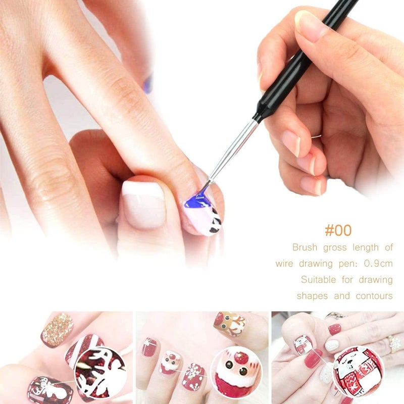 ChicAbode 3PCs Set Tiny Liner Acrylic Nail Art Brush Pen Ultra Thin Liner Pens UV Gel Decoration Painting Drawing Pen - Image 5