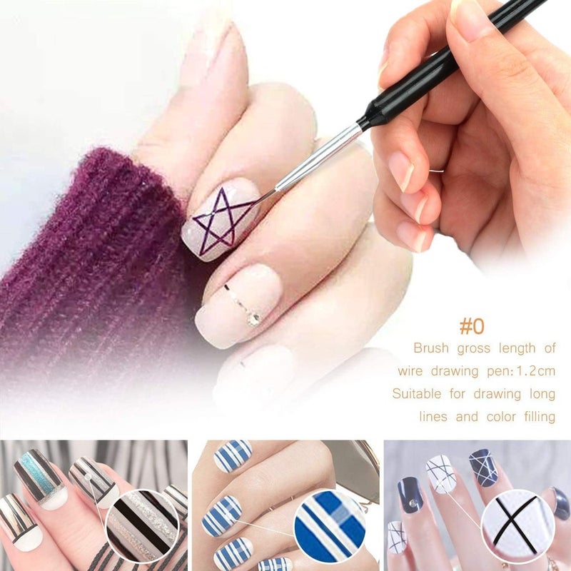 ChicAbode 3PCs Set Tiny Liner Acrylic Nail Art Brush Pen Ultra Thin Liner Pens UV Gel Decoration Painting Drawing Pen - Image 4