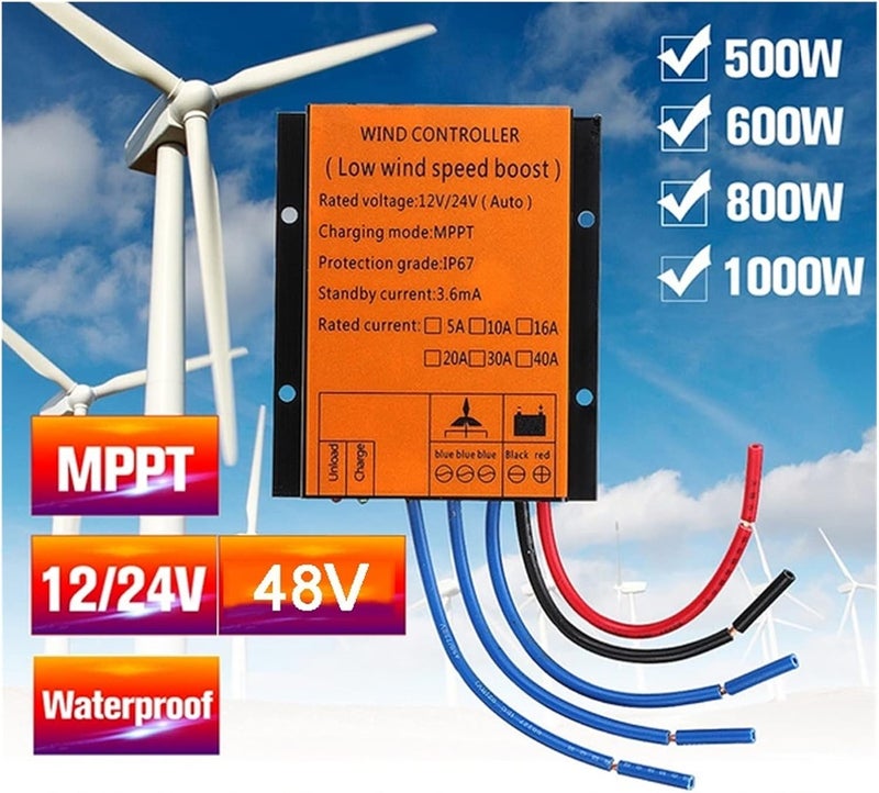 Wind MPPT Charge Controller 12v 24v AUTO 48V LOW WIND SPEED VOLTAGE Regulator For Wind Generator Three Phase(48V) - Image 2