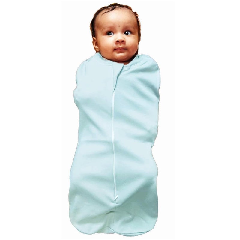 MammaChamp Zipper Swaddle Sleeping SackPodBlanketsWrapBag New Born Baby for 03 Months Pack of 1 Light Blue - Image 1