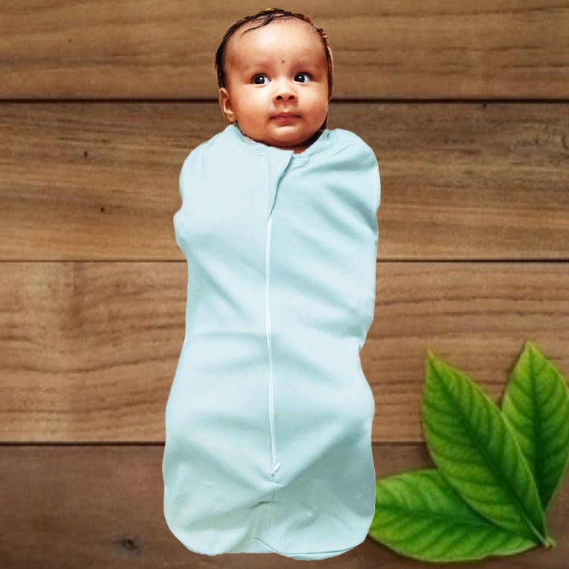 MammaChamp Zipper Swaddle Sleeping SackPodBlanketsWrapBag New Born Baby for 03 Months Pack of 1 Light Blue - Image 2