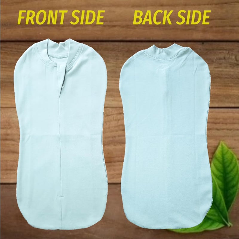 MammaChamp Zipper Swaddle Sleeping SackPodBlanketsWrapBag New Born Baby for 03 Months Pack of 1 Light Blue - Image 4