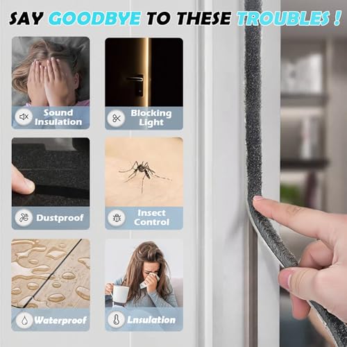 Bantie 40FT Brush Weather Stripping Door Window Seal - Weather Strip Insulation Strip for Door Frame/Window Weatherstripping for Soundproofing - Image 2