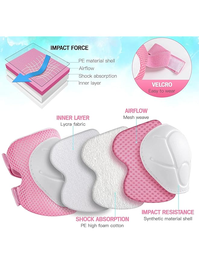 X spring Kids Protective Gear Elbow Pads 6 In 1 Set With Knee Pads And Wrist Guards Durable And Adjustable For Comfort Kids Knee Pads And Elbow Pads Set Perfect For Skating Cycling Scooter Etc - Image 2