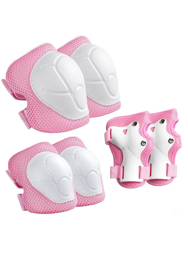 X spring Kids Protective Gear Elbow Pads 6 In 1 Set With Knee Pads And Wrist Guards Durable And Adjustable For Comfort Kids Knee Pads And Elbow Pads Set Perfect For Skating Cycling Scooter Etc - Image 1