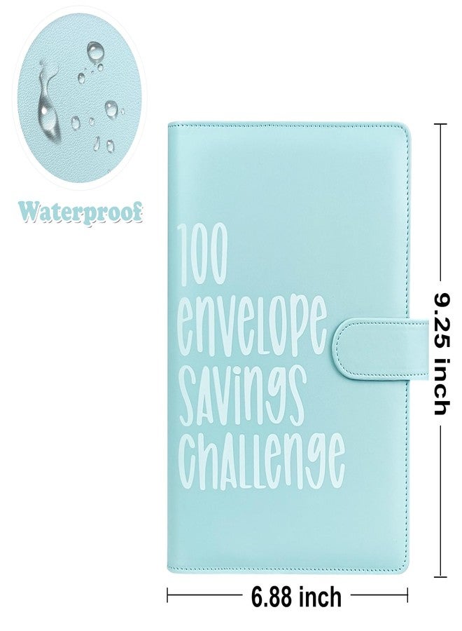 POUYRBA 100 Envelope Challenge Binder, Leather 52 Week Money Saving Challenge Binder Easy and Fun Way for 100 Envelopes Money Saving Challenge Budget Binder for Budgeting Planner & Saving Money - Image 2