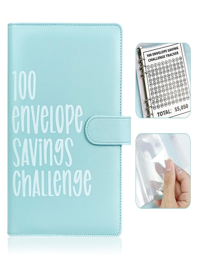 POUYRBA 100 Envelope Challenge Binder, Leather 52 Week Money Saving Challenge Binder Easy and Fun Way for 100 Envelopes Money Saving Challenge Budget Binder for Budgeting Planner & Saving Money - Image 1