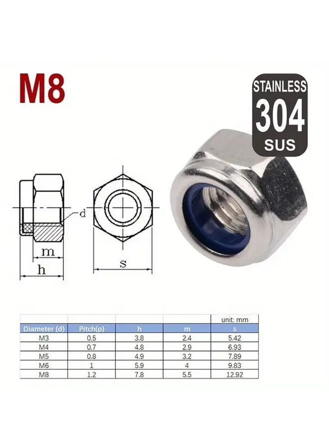 6 قطع من صواميل T بمسامير M8x27 فضية مع حلقات تمدد لحاملات السقف المتقاطعة - Image 4