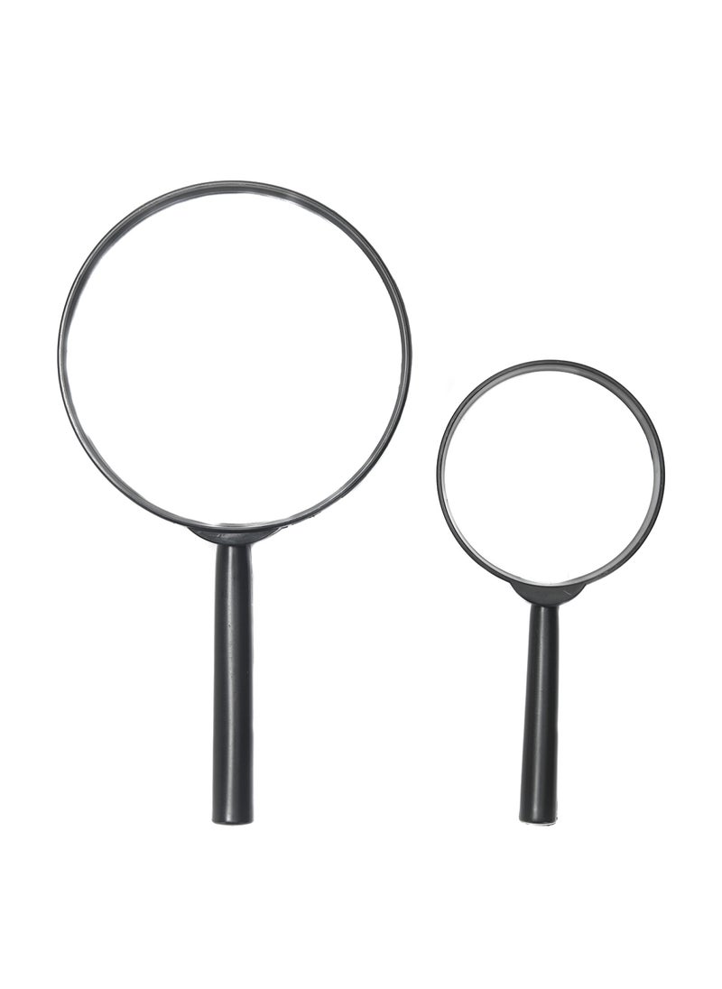 LAWAZIM - Magnifying Glasses - 2 Piece - Dual Handheld Magnifiers with 8x and Double Lens, Lightweight Acrylic Lenses - Ideal for Reading, Crafts, Hobbies, Inspection, and Educational Use - Image 1