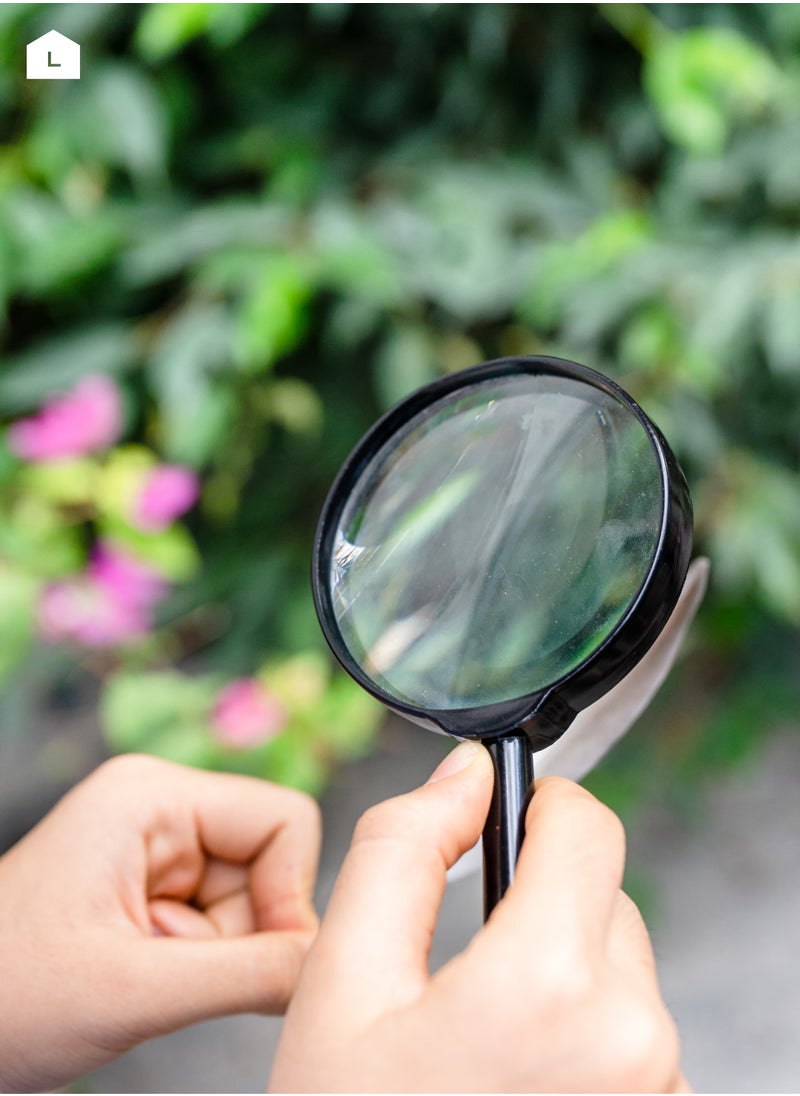 LAWAZIM - Magnifying Glasses - 2 Piece - Dual Handheld Magnifiers with 8x and Double Lens, Lightweight Acrylic Lenses - Ideal for Reading, Crafts, Hobbies, Inspection, and Educational Use - Image 1