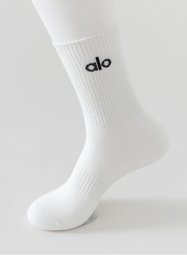 alo alo yoga sports pure cotton socks, sweat-absorbing, odor-proof, running and fitness long tube, men's and women's one-piece set  - Image 2