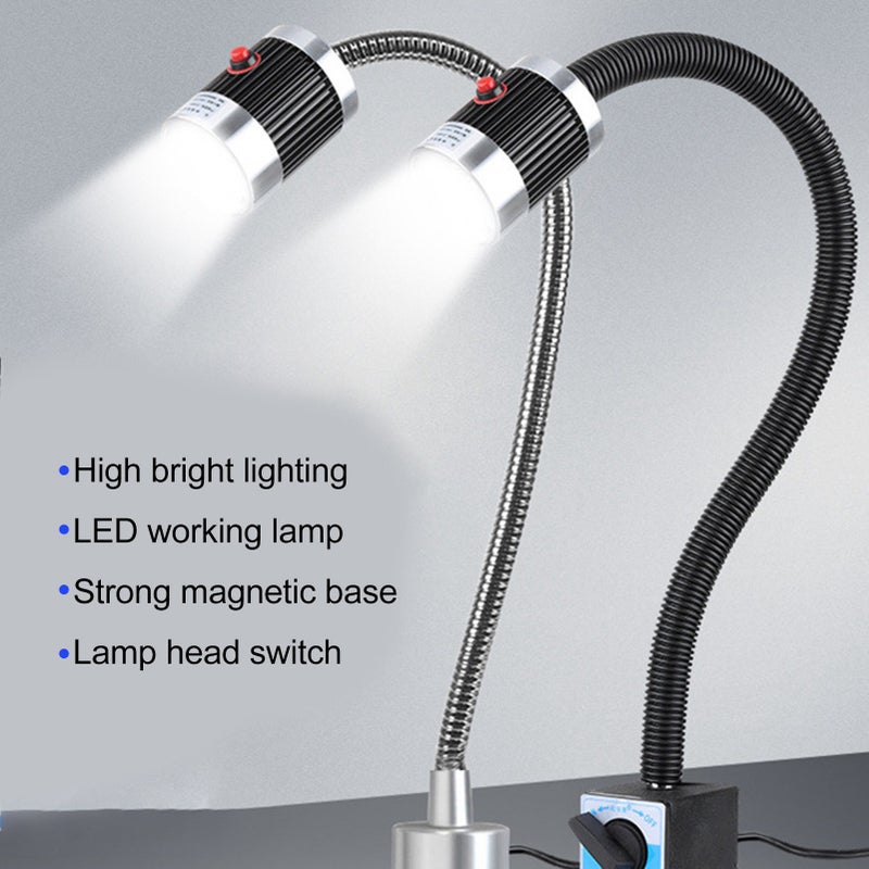 LED Machine Tool Lamp Flexible Gooseneck Magnet Base High Bright Soft White Lighting CNC Lathe Machine Light AC220V 5W - Image 5