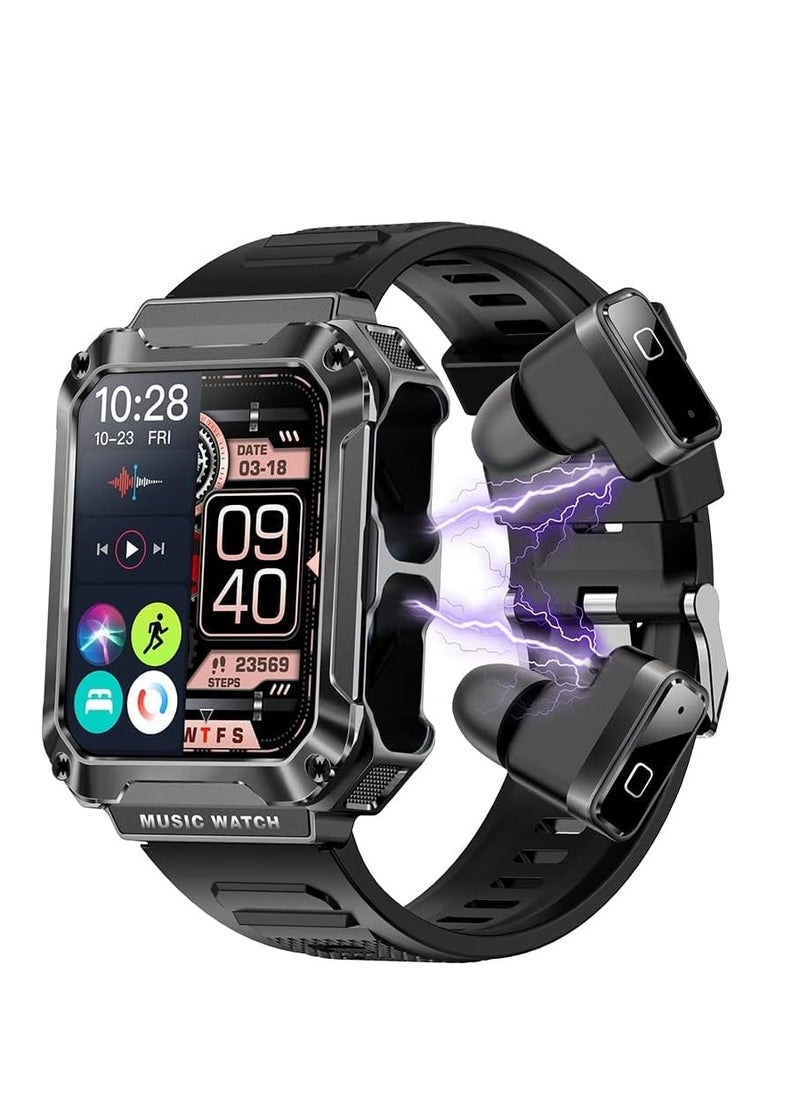Excefore Smart Watch with Earbuds,Watch Buds Smartwatch,3 in 1 Smart Watch Buit-in 4GB Memory,1.96" Smartwatches (Call Receive/Dial), Waterproof, Recording, Sleep Monitor, Fitness Tracker for iOS Android  - Image 1