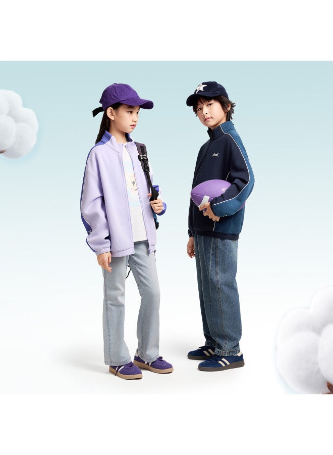 Annil Kids' Baseball Jacket 2025 Spring New - Lyocell Smooth & Skin-friendly, Round Neck For Outdoor Spring Outings (unisex) - Image 4