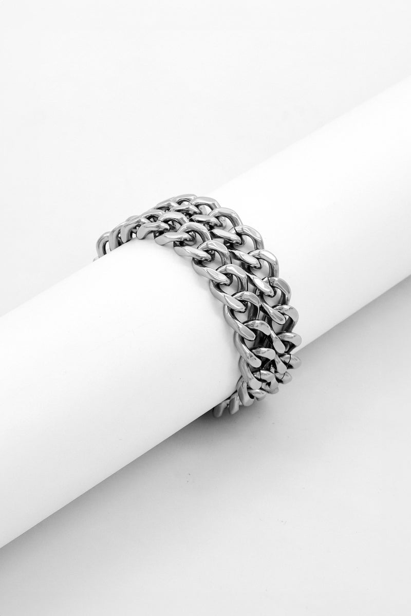 POLICE Men Stainless Steel Fashionable Bracelet, Silver - Image 1