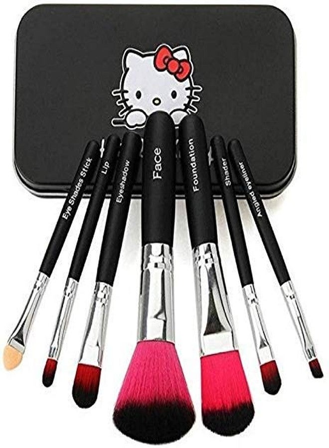 Ooplore Women's & Girl's Soft Bristles 7 Black Makeup Brushes Set with 1 Black 36H Liquid Eyeliner Pencil - (Pack of 8) - Image 3