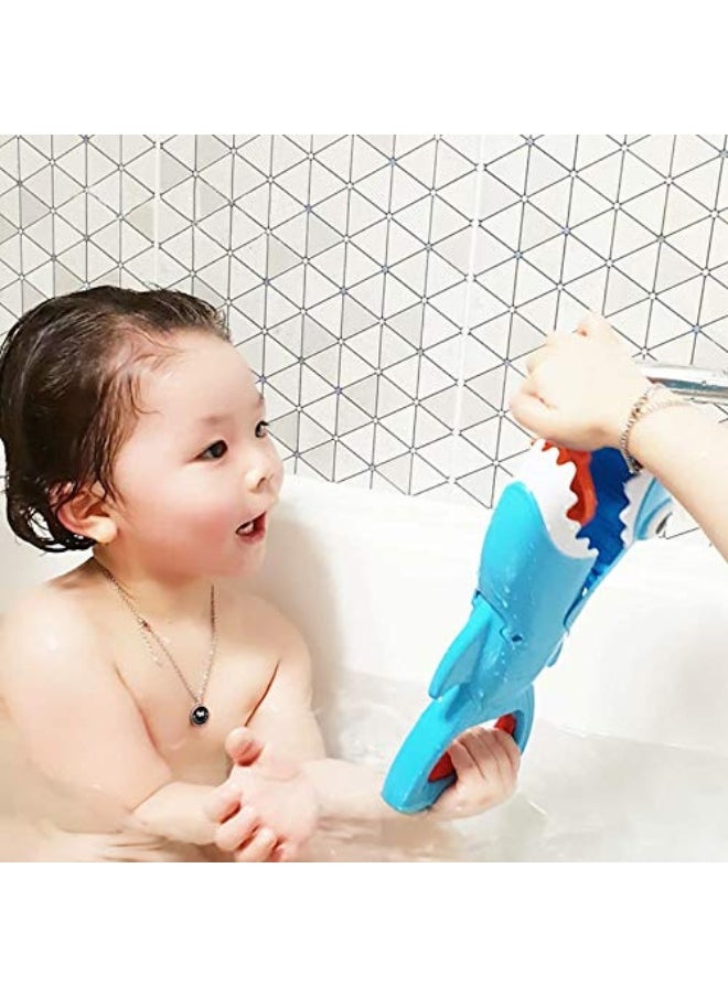 INvench - INvench Shark Grabber Baby Bath Toys - Blue Shark with Teeth Biting Action Include 4 Toy Fish - Bath Toys for Kids Ages 4-8 Boys Girls Toddlers Pool Toys - Image 1